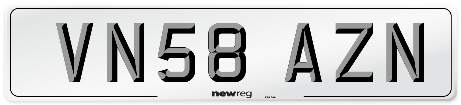 VN58 AZN Number Plate from New Reg